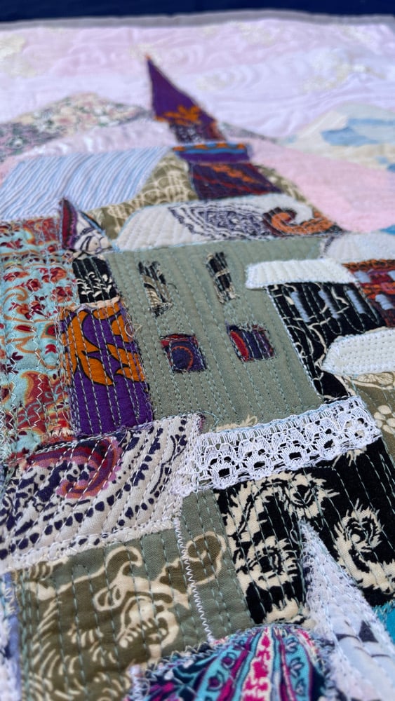 Elsa's Castle - art quilt painting, 77х45 cm Image 12