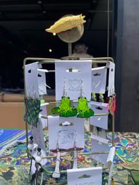 Image 2 of Lilypad Frog Earrings