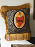 Sacred heart patch leopard cushion cover Image 5