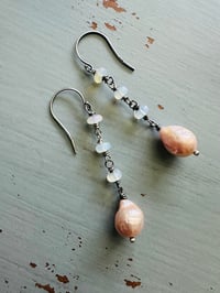 Image 6 of baroque pearl and opal earrings
