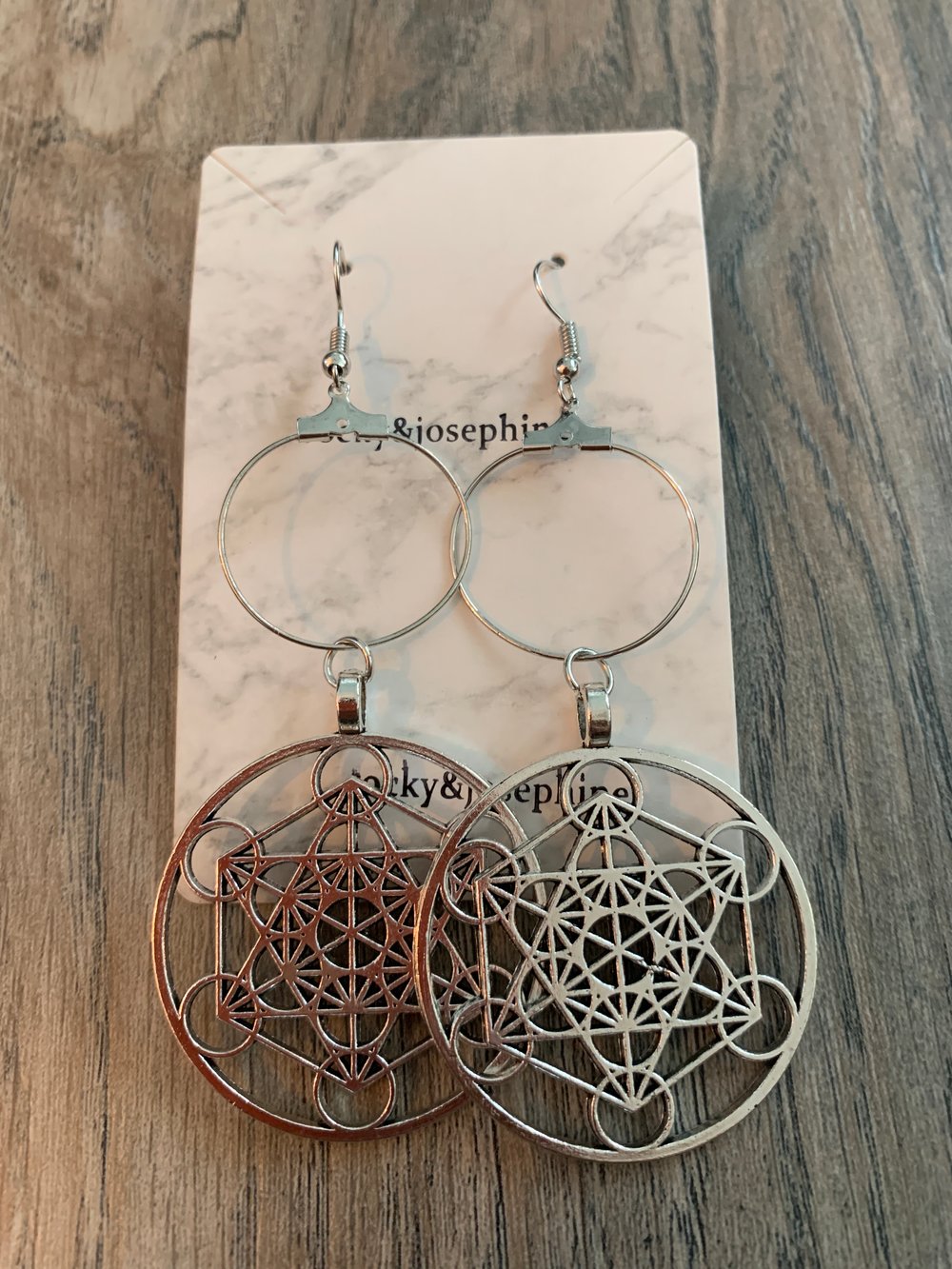 Image of Reiki Charged Archangel Metatron's Silver Earbobs