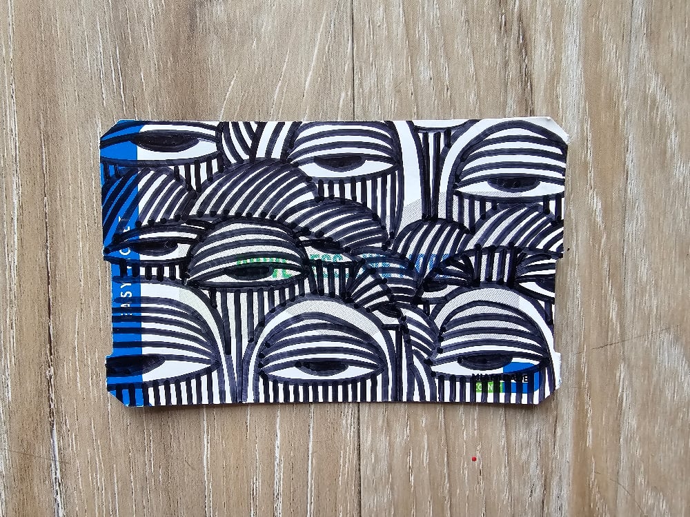 Image of Drawn on Used Bus Pass