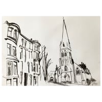 Image 1 of Cottiers - Charcoal on Paper 