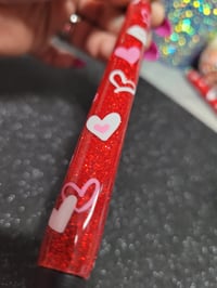 Image 4 of Red Glitter Heart Gel Pen