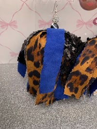 Image 4 of Blue Suede   Print  Tassel Earrings