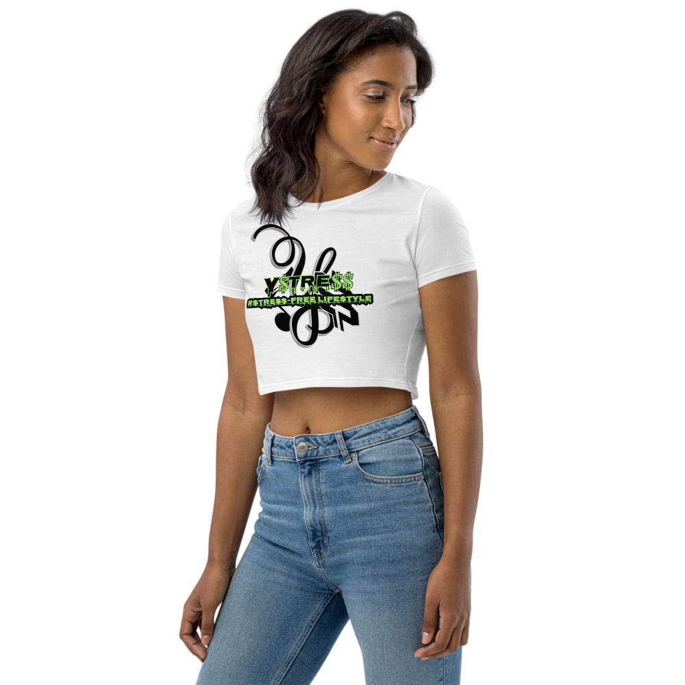 Image of YSDB Exclusive Women's Neon Green and Black Organic Crop Top