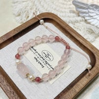 Image 1 of rose quartz with pearl bracelet 粉晶珍珠手链