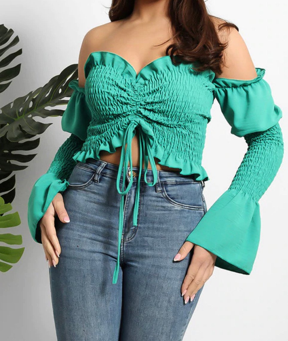 Image of Emerald green oh polly inspired going out top 