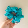 "Troye" Light Blue Satin Scrunchie