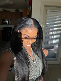 Image 5 of 24 inch KINKY STRAIGHT WIG with KINKY HAIRLINE 13x4 FULLY CUSTOMIZED