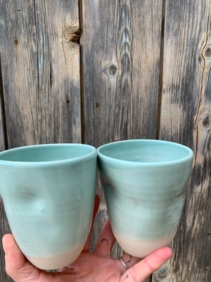 Set of 2 Squashed Cups Blue 