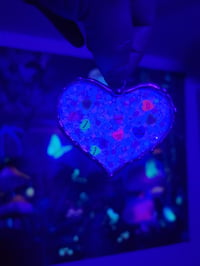 Image of Glitter Heart pink/teal