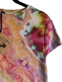 Image 4 of ♻️ UPCYCLED S/M Pac Sun Baby Tee in Warm Geode Ice Dye