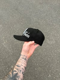 Image 6 of BLACK AND WHITE SCRIPT NEW YORK YANKEES CUSTOM FITTED CAP