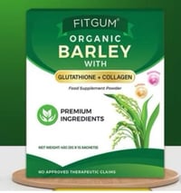 Image 1 of Fitgum- ORGANIC BARLEY W/ glutathione+collagen-10sachet