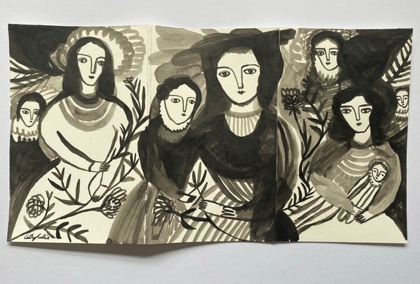 Image of gentle days - original ink drawing 