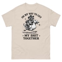 Image 7 of On My Way to Get My Shit Together Funny Raccoon Riding Duck T-Shirt