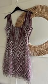 Art Deco luxurious beaded mauve dress