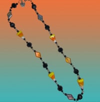 Candy corn beaded chain necklace 