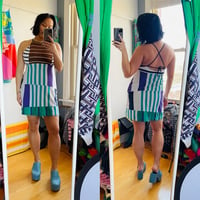 Image 8 of superstripe adult M/L medium large stripe tank adjustable courtneycourtney sundress dress