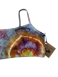 Image 6 of L/XL (40) Cotton-Blend Strappy Bralette in Sunrise Geode Ice Dye