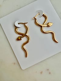 Image 8 of TWISTED SNAKE HOOP EARRINGS 