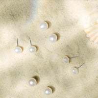 Image 2 of Freshwater Pearl Stud Earrings