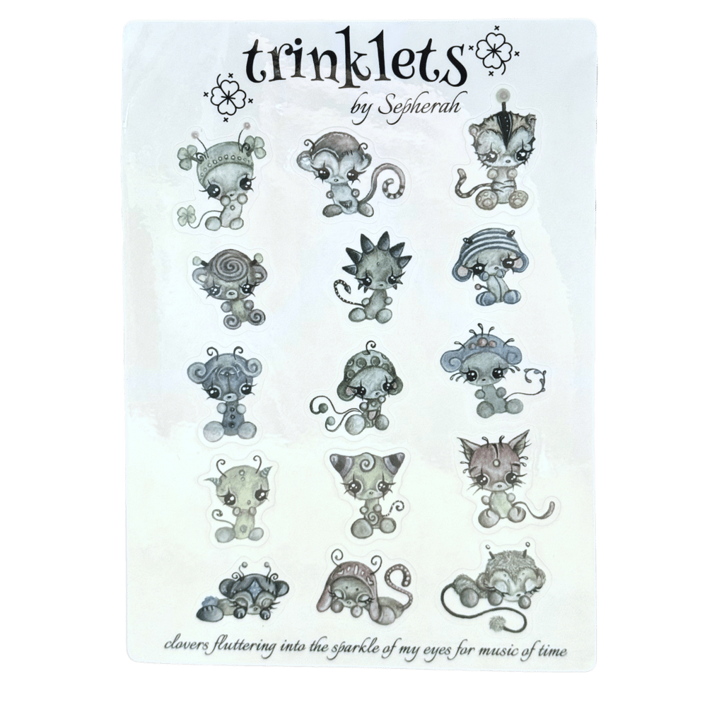 Image of trinklets sticker sheet (15 pc) transparent
