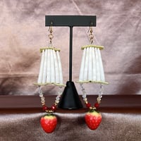 Image 1 of One Tier Strawberry Dentalium Earrings