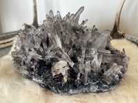 Image 4 of Laser Quartz Cluster In A Bed Of Hematite #1808