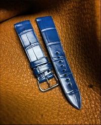 Image 3 of Mykonos Blue Alligator Classic Watch Strap