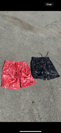 Image 2 of Red Web Shorts