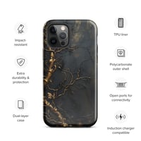 Image 12 of Gold and Black Tattered Texture Gnarled Roots Goth Inspired Tough Case for iPhone®