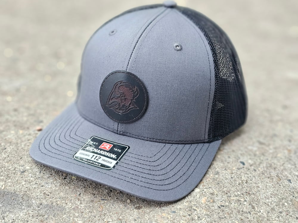 Bison Round Leather Patch Hat R112