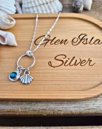 Image 1 of Blue Abalone and Shell Charm Necklace 