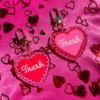 Image 1 of Trash Heart Valentines Keychains