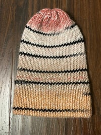 Image 4 of "Sweet Stripes, Slouchy Vibes" Hand-Knit Beanie
