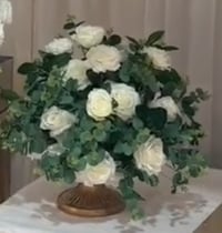 Image 1 of Green and white flower balls for rent only.  20 cm and 30 cm