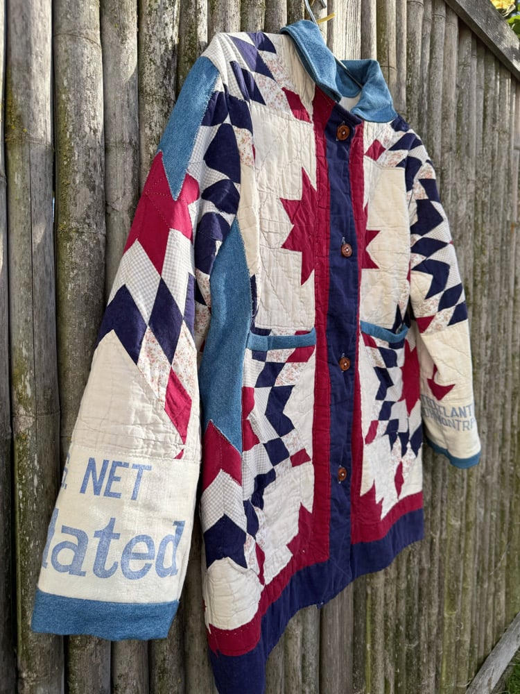 Image of Quilt Coat — Antique Navy Burgundy Lonestar 