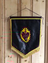 Image 7 of Handmade Black Sacred Heart Wall Banner
