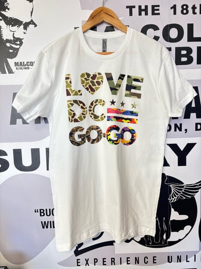 Image of LOVE DC GOGO Camo Print Mix White T-shirt