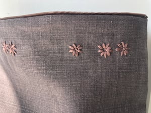 Image of petite fleurs chocolate and fig linen bag
