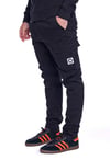 Jarvis Cargo Trousers in Black/White