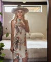 60s french linen artists character dress