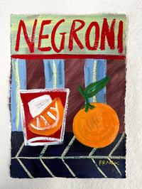 Negroni with orange blue stripes