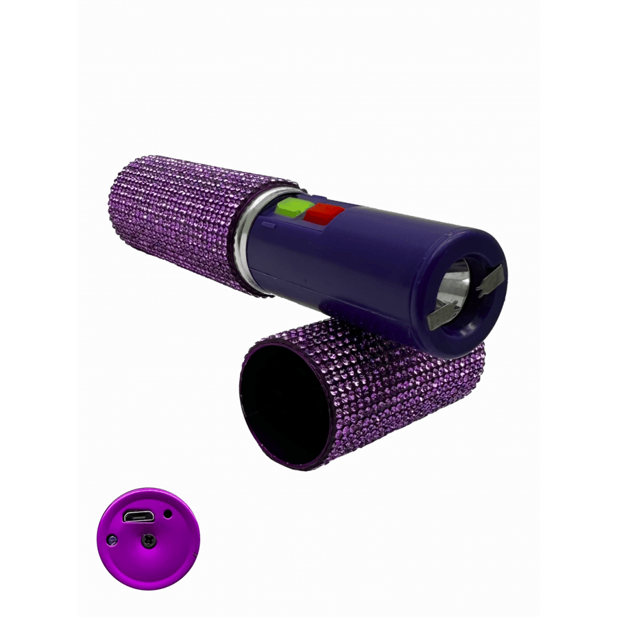 Image of Purple Rhinestones Lipstick & Pepper Spray Combo