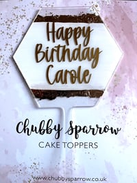 Image 4 of Hand painted acrylic paddle cake toppers