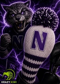 Image 2 of Northwestern University Wildcats custom GOLF Club Covers Handknit College fan football gift 