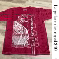 Large Biggie red lace destroyed