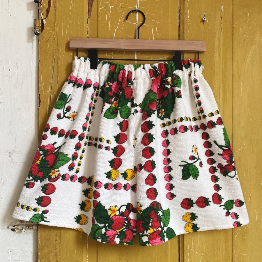 Image of Wild Strawberry Terrycloth Granny Shorts 2